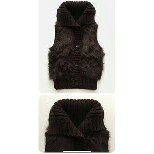 Gap kids brown vest fur sz 6-7 wolf zombie halloween